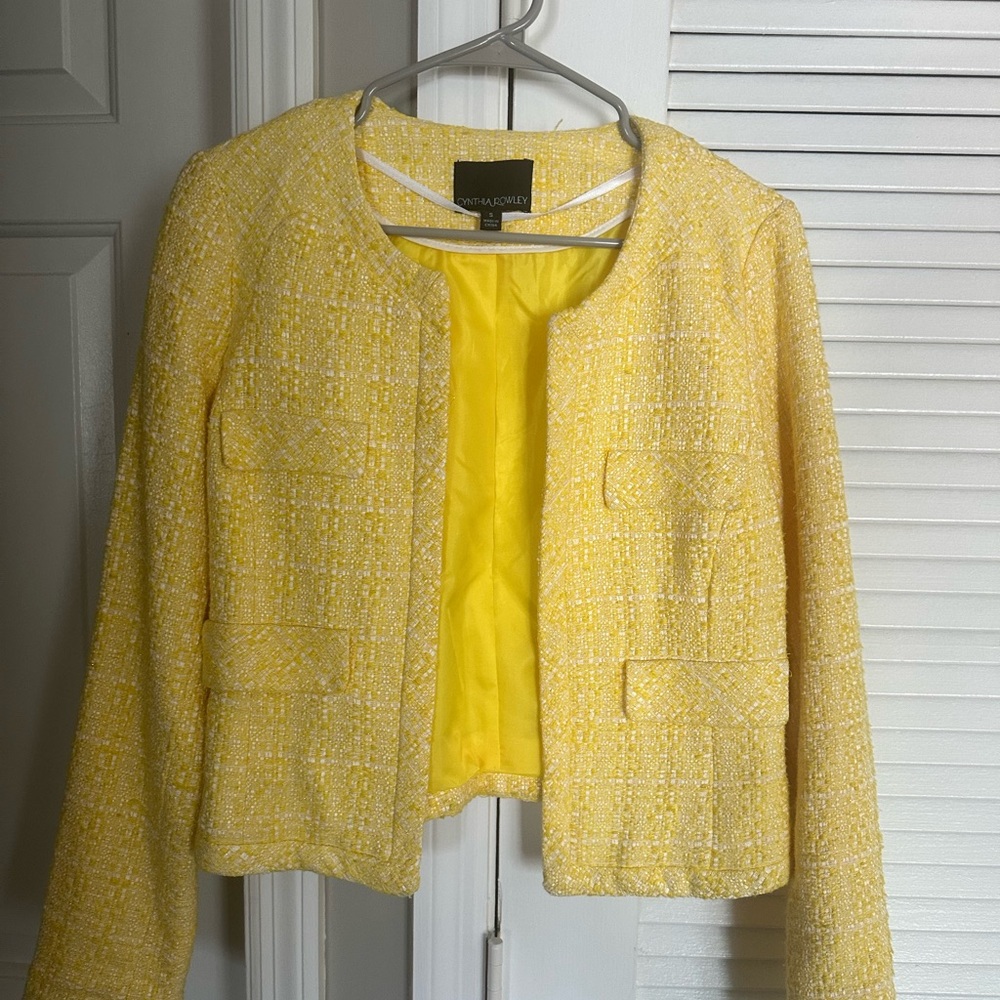 Cynthia Rowley Women's Yellow Tweed Jacket